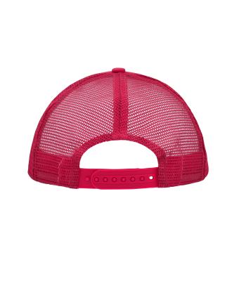 Unisex 5 Panel Polyester Mesh Cap White/magenta 7622