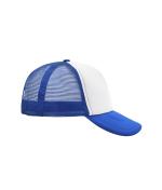 Unisex 5 Panel Polyester Mesh Cap White/royal 7622