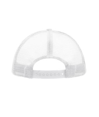 Unisex 5 Panel Polyester Mesh Cap Zwart/wit 7622