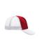 Unisex 5 Panel Polyester Mesh Cap Rood/wit 7622