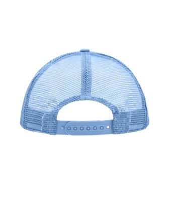 Unisex 5 Panel Polyester Mesh Cap Wit/lichtblauw 7622