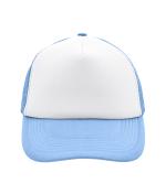 Unisex 5 Panel Polyester Mesh Cap Wit/lichtblauw 7622