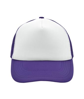 Unisex 5 Panel Polyester Mesh Cap Wit/lilac 7622