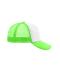 Unisex 5 Panel Polyester Mesh Cap Wit/neon-green 7622