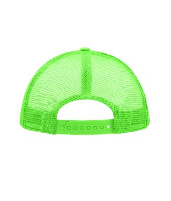 Unisex 5 Panel Polyester Mesh Cap Wit/neon-green 7622