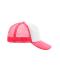 Unisex 5 Panel Polyester Mesh Cap Wit/neon-roze 7622