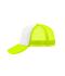 Unisex 5 Panel Polyester Mesh Cap Wit/neon-geel 7622