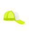 Unisex 5 Panel Polyester Mesh Cap Wit/neon-geel 7622