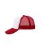 Unisex 5 Panel Polyester Mesh Cap Wit/rood 7622