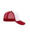 Unisex 5 Panel Polyester Mesh Cap Wit/rood 7622