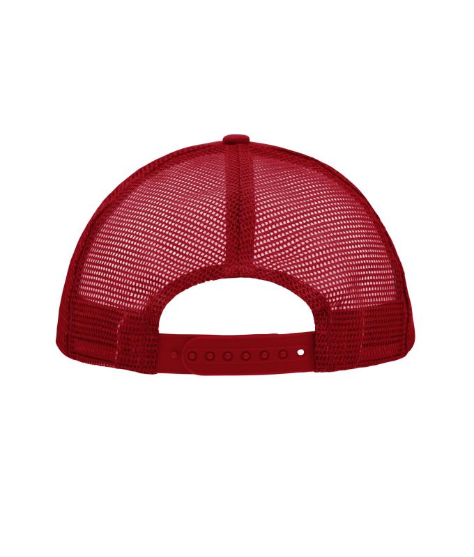 Unisex 5 Panel Polyester Mesh Cap Wit/rood 7622