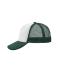 Unisex 5 Panel Polyester Mesh Cap Wit/donkergroen 7622