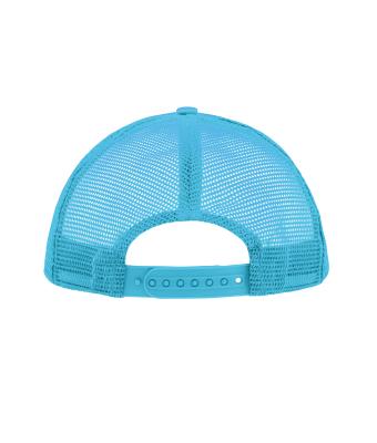 Unisex 5 Panel Polyester Mesh Cap Wit/pacific 7622