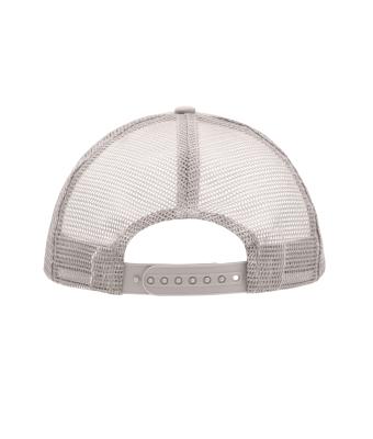 Unisex 5 Panel Polyester Mesh Cap Wit/lichtgrijs 7622