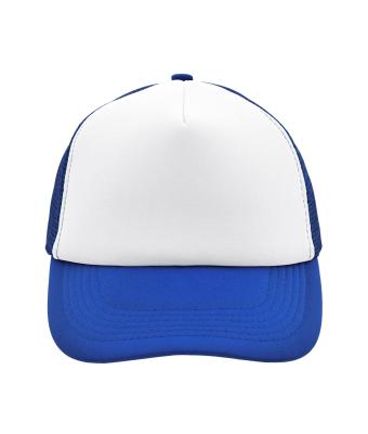 Unisex 5 Panel Polyester Mesh Cap Wit/royal 7622