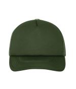 Unisex 5 Panel Polyester Mesh Cap Donker olijf 7622