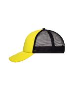 Unisex 5 Panel Polyester Mesh Cap Sun-yellow/black 7622