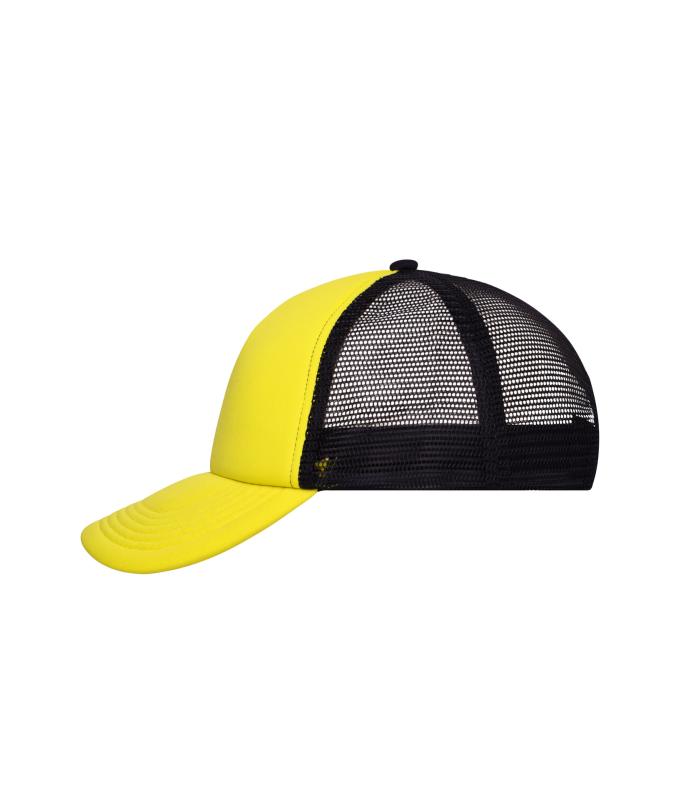 Unisex 5 Panel Polyester Mesh Cap Sun-yellow/black 7622