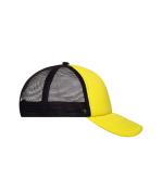 Unisex 5 Panel Polyester Mesh Cap Sun-yellow/black 7622