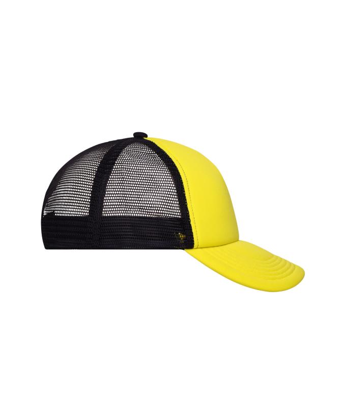 Unisex 5 Panel Polyester Mesh Cap Sun-yellow/black 7622