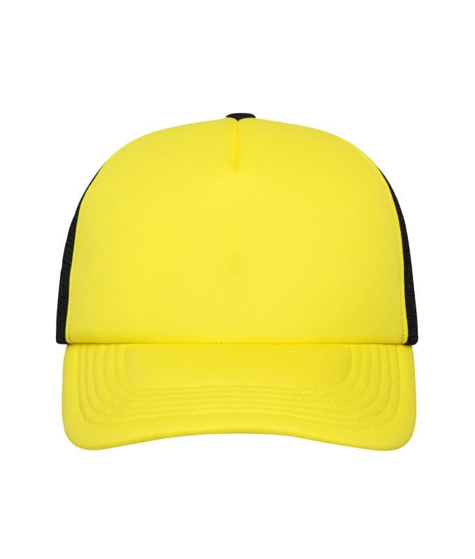 Unisex 5 Panel Polyester Mesh Cap Sun-yellow/black 7622