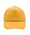 Unisex 5 Panel Polyester Mesh Cap Goudgeel 7622
