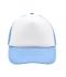 Unisex 5 Panel Polyester Mesh Cap Wit/lichtblauw 7622