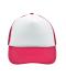 Unisex 5 Panel Polyester Mesh Cap Wit/magenta 7622