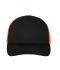 Unisex 5 Panel Polyester Mesh Cap Zwart/neon-oranje 7622