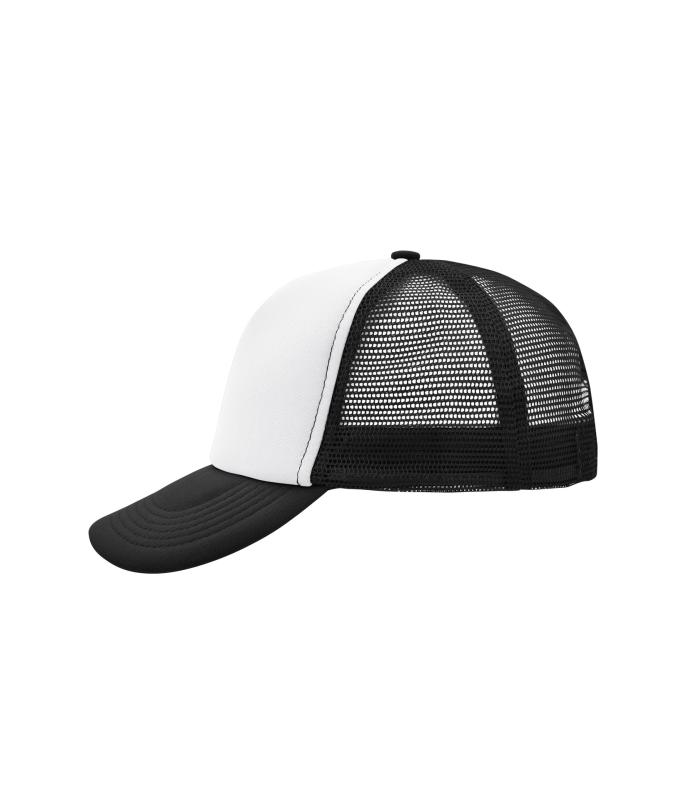 Unisexe Casquette trucker 5 panneaux Blanc/noir 7622