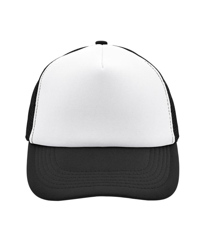 Unisexe Casquette trucker 5 panneaux Blanc/noir 7622