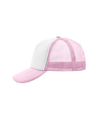 Unisexe Casquette trucker 5 panneaux Blanc/rose clair 7622