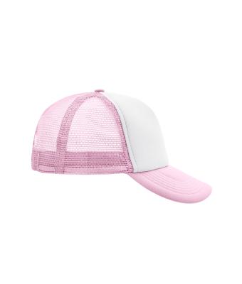 Unisexe Casquette trucker 5 panneaux Blanc/rose clair 7622