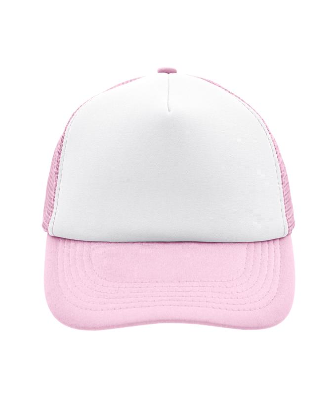 Unisexe Casquette trucker 5 panneaux Blanc/rose clair 7622