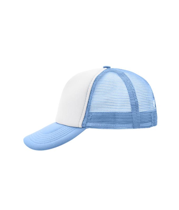 Unisexe Casquette trucker 5 panneaux Blanc/bleu-clair 7622