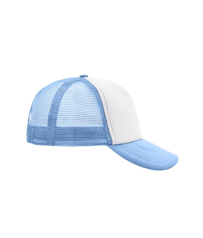 Unisexe Casquette trucker 5 panneaux Blanc/bleu-clair 7622