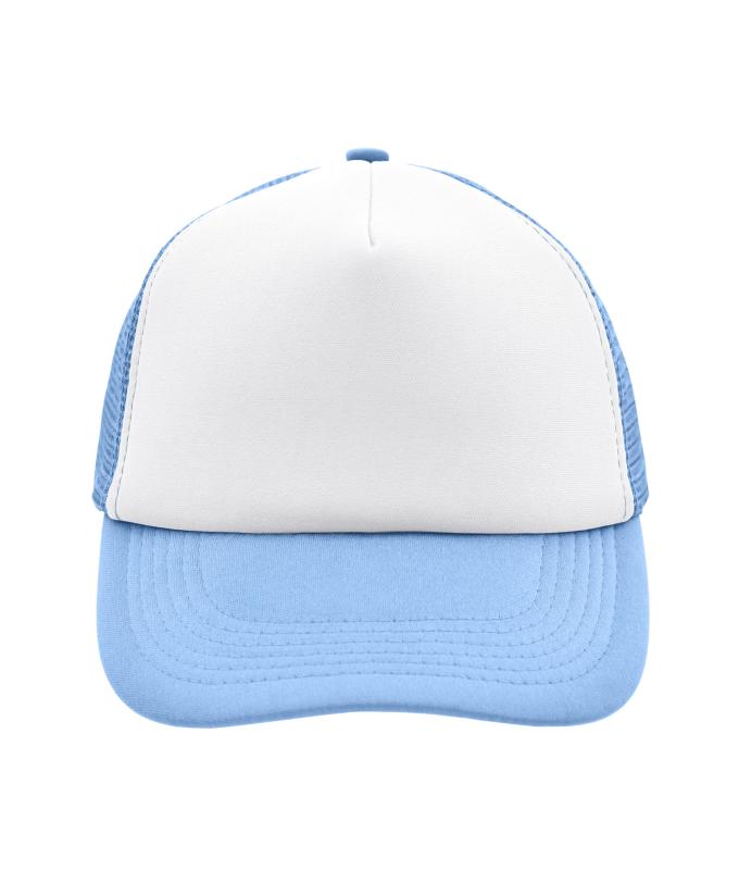Unisexe Casquette trucker 5 panneaux Blanc/bleu-clair 7622