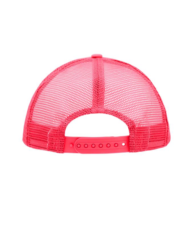 Unisexe Casquette trucker 5 panneaux Blanc/rose-fluo 7622