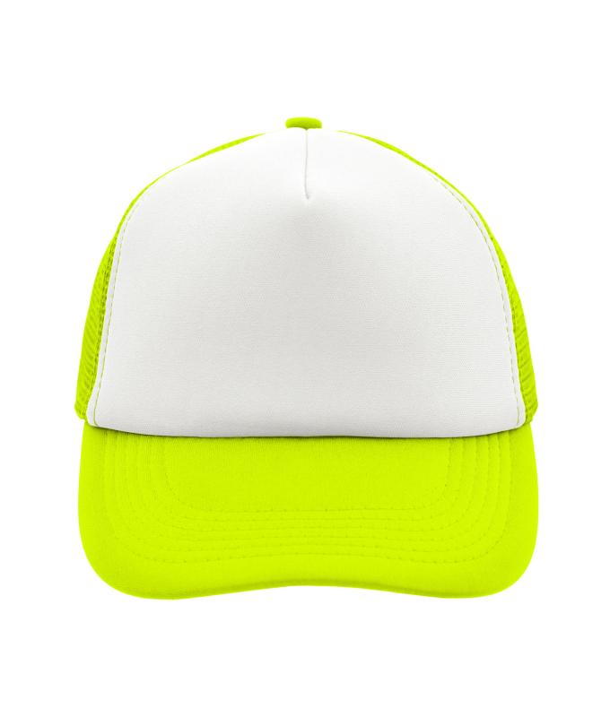 Unisexe Casquette trucker 5 panneaux Blanc/jaune-fluo 7622