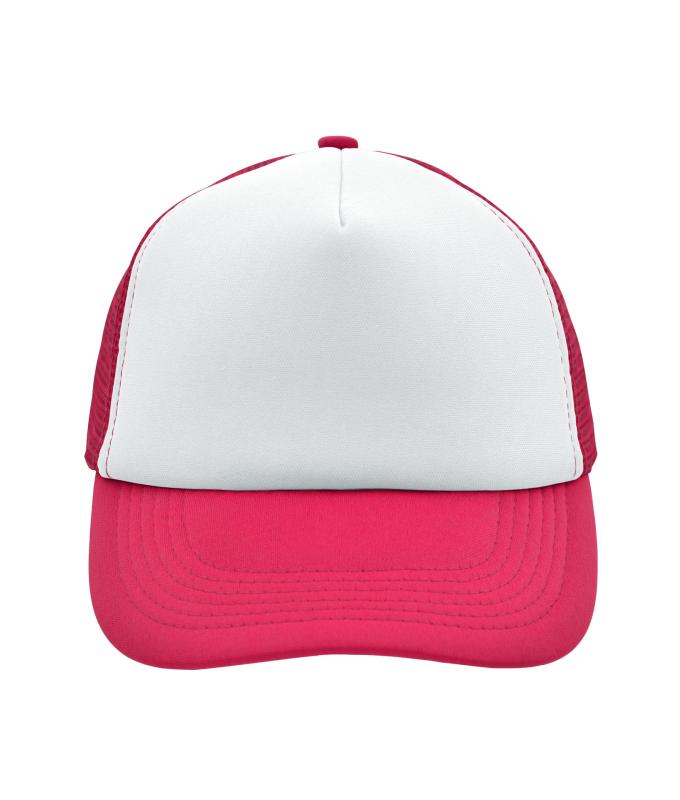 Unisexe Casquette trucker 5 panneaux Blanc/magenta 7622