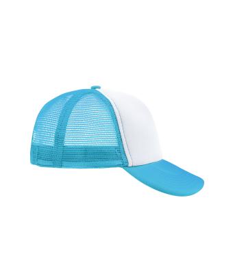 Unisexe Casquette trucker 5 panneaux Blanc/pacifique 7622