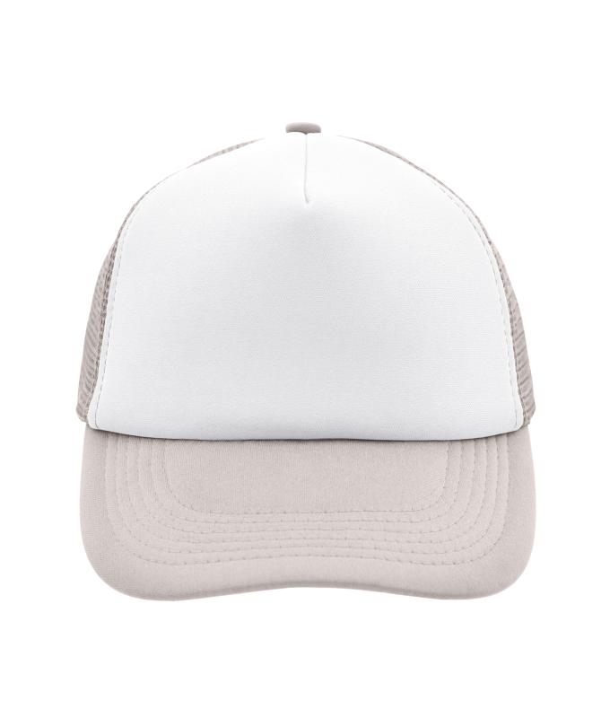 Unisexe Casquette trucker 5 panneaux Blanc/gris-clair 7622