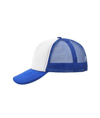 Unisexe Casquette trucker 5 panneaux Blanc/royal 7622