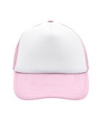 Unisexe Casquette trucker 5 panneaux Blanc/rose clair 7622
