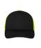 Unisexe Casquette trucker 5 panneaux Noir/néon jaune 7622