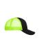 Unisexe Casquette trucker 5 panneaux Noir/néon jaune 7622