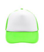Unisexe Casquette trucker 5 panneaux Blanc/vert-fluo 7622