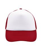 Unisexe Casquette trucker 5 panneaux Blanc/rouge 7622