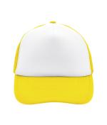 Unisexe Casquette trucker 5 panneaux Blanc/jaune soleil 7622