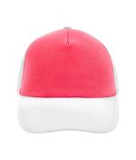 Unisexe Casquette trucker 5 panneaux Rose-fluo/blanc 7622